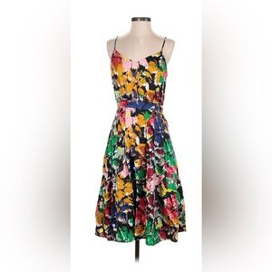 Size 2 Silk J.Crew Fit & Flare Colorful Cocktail Dress